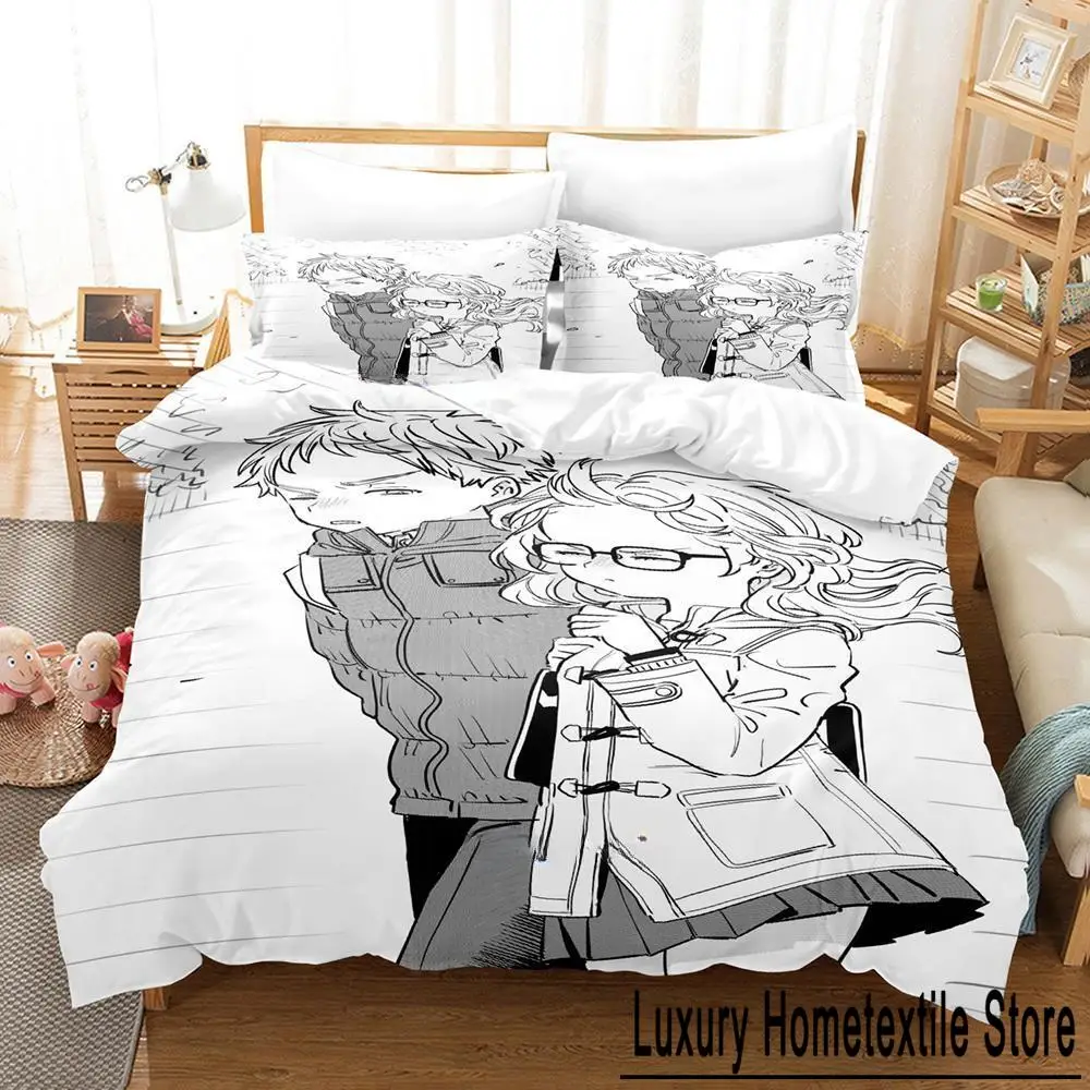 

3D Kawaii The Girl I Like Forgot Her Glasses Kaede Bedding Set Cartoon Anime three-piece set Adult Kid Bedroom Duvet cover Sets