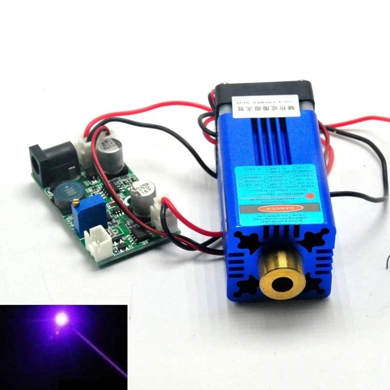 

405nm 400mW Violet Blue Laser Dot Module W/ TTL & Fan Cooling Stage Lights DC12V