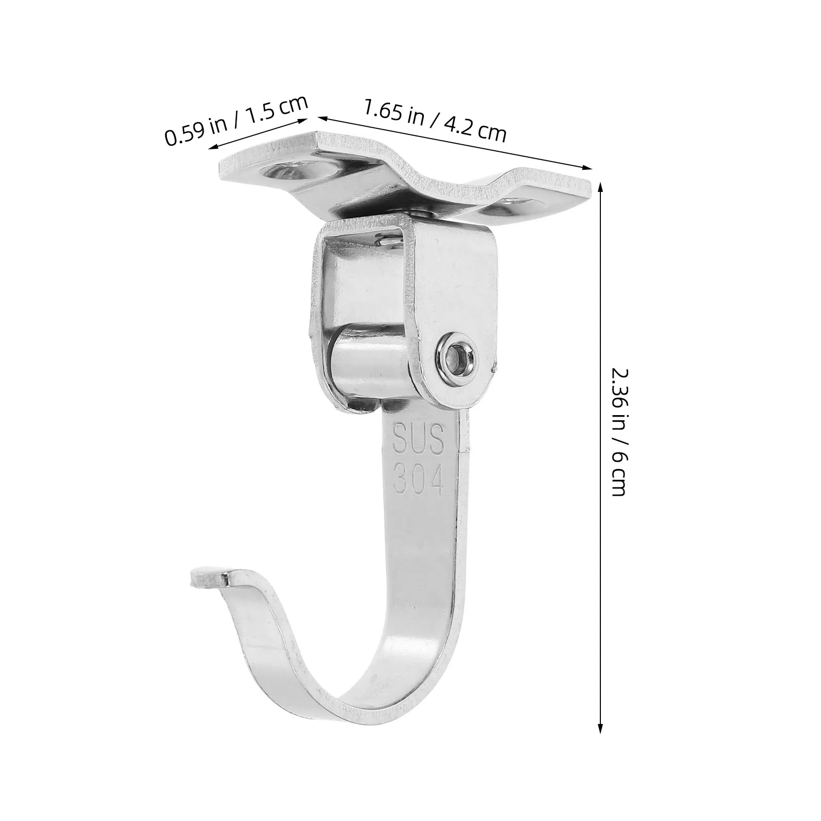 2Pcs Stainless Steel Ceiling Hook Heavy Duty Rotating Mount Bracket for Projector Screen Plant Hanger Bird Feeder Fan Wind Chime view 5