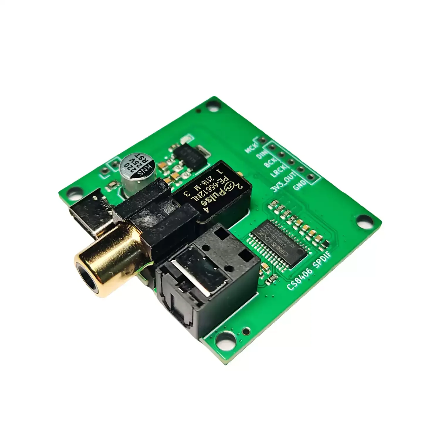 CS8406 I2S IIS Input to Fiber Coaxial SPDIF Output Adapter Board Module