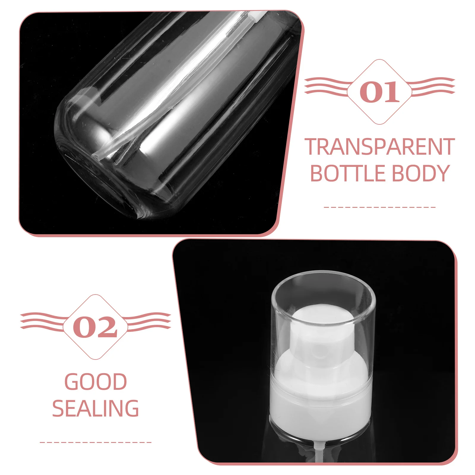 6Pcs Travel Transparent Spray Bottles Portable Refillable Perfume Soap Containers Leakproof Fine Mist Bottles for Face Hair