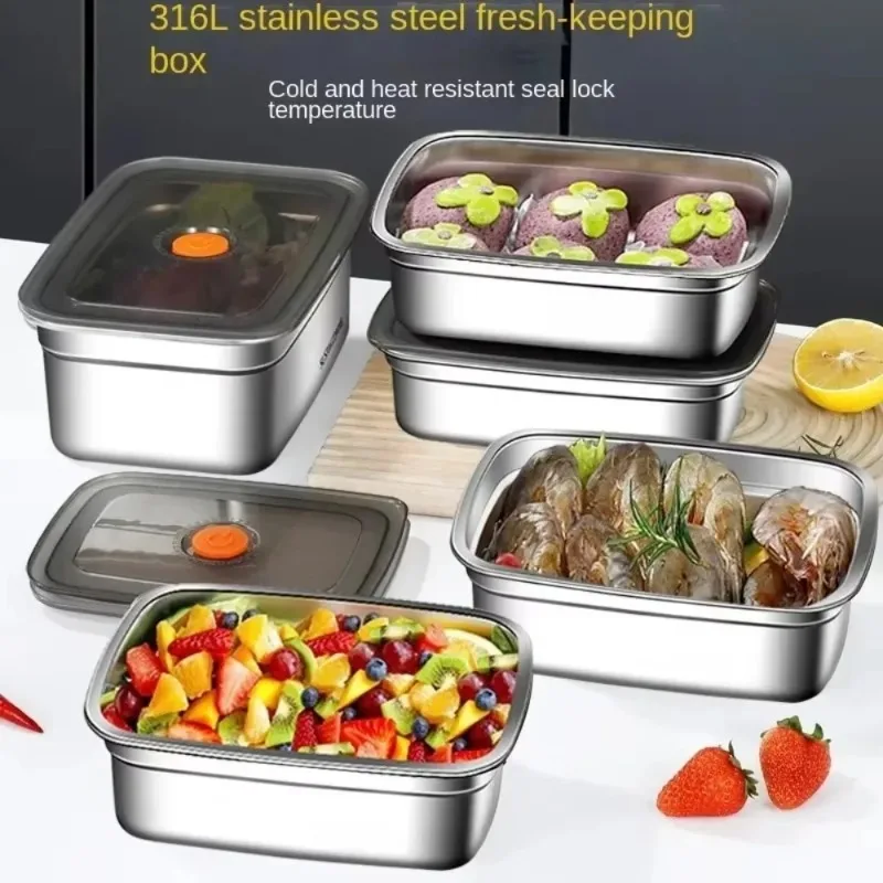 Leakproof Bento Lunch Box Stainless Steel Portable Lunch Box with Sealed Food Grade Refrigerator Special Cover