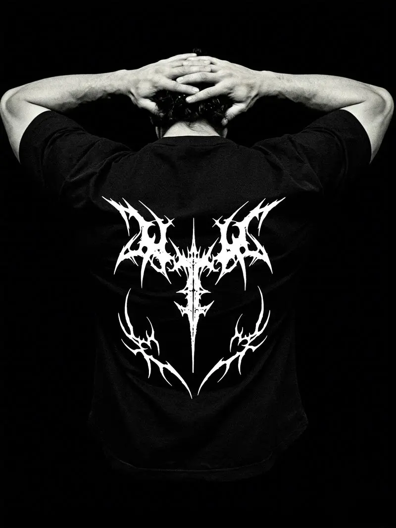 Men's Sporty Casual Sword Pattern Print T-Shirt Lightweight Comfortable, Gift For Family Friends, Sports Team Wear, Daily Gym