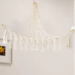 Toy Hammock Hanging Macrame Stuff Organizer Corner Plush Toys Net for Bedroom Household Hanging Macrame Stuff Animals Organizer