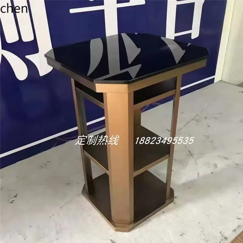 TQH-c13  Bar Loose Table Clear Stainless Steel Glass Slow Shake Wine  High Bar Table Chair Stool Combination