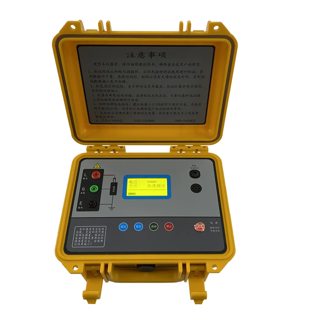Output Voltage 5000v and Short Circuit Current 5mA Insulation Resistance Tester with RS232 Serial Port