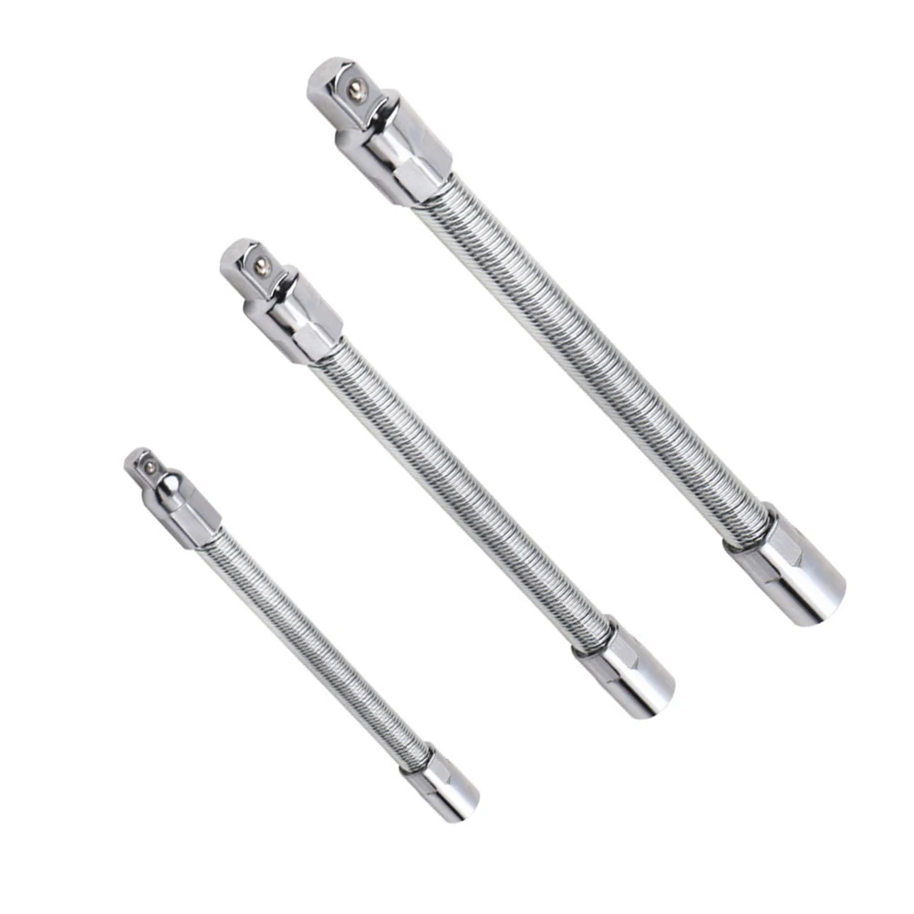 

3pcs Universal Ratchet Wrench Set Spring Steel Bit Adapter Rods Electric Drill Extension Joint Sleeves High Hardness