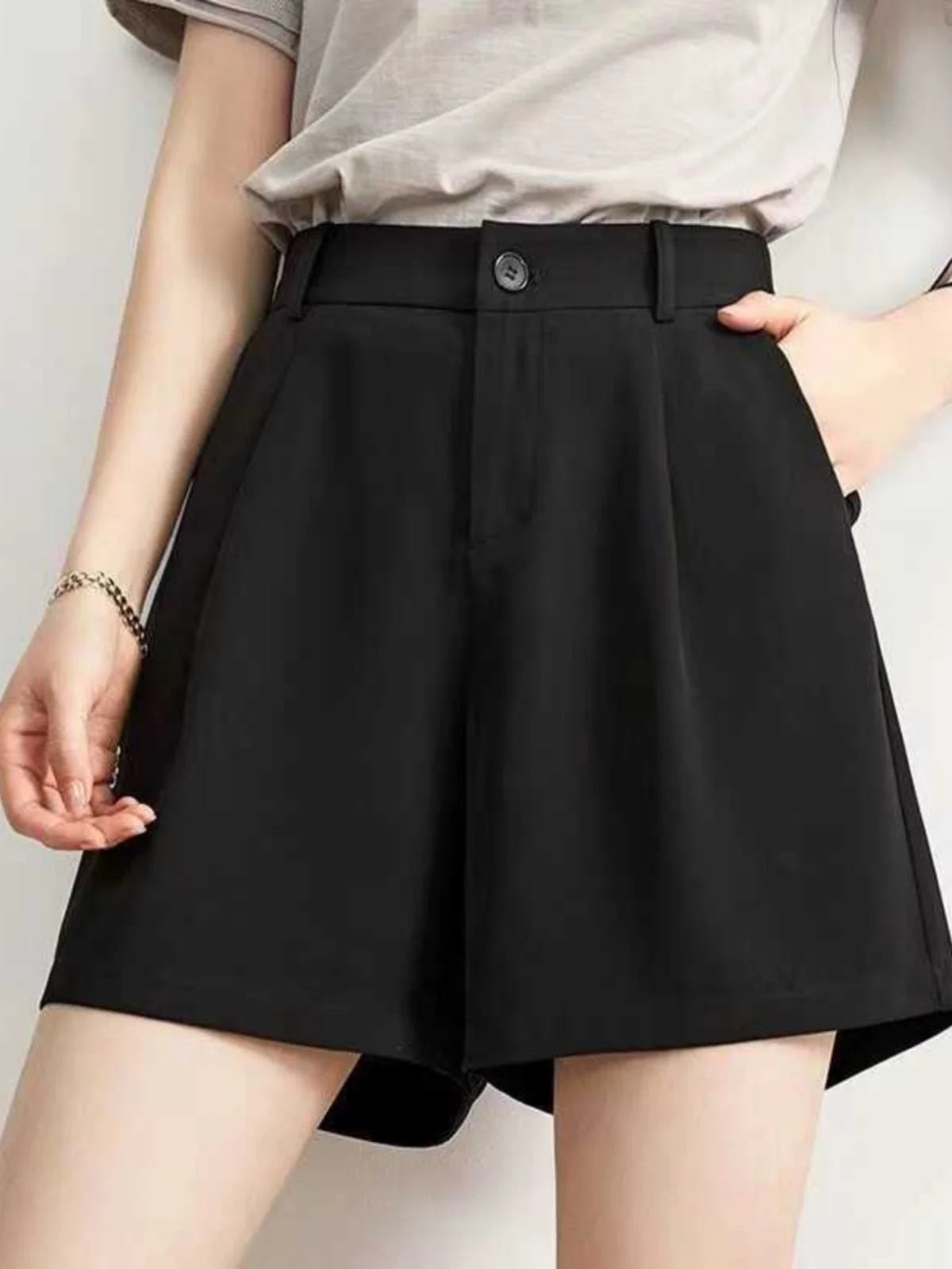 

Повседневные облегающие брюки с широкими штанинами для женщин, свободного кроя, с высокой талией, в корейском стиле, для работы и отдыха, летние, модные