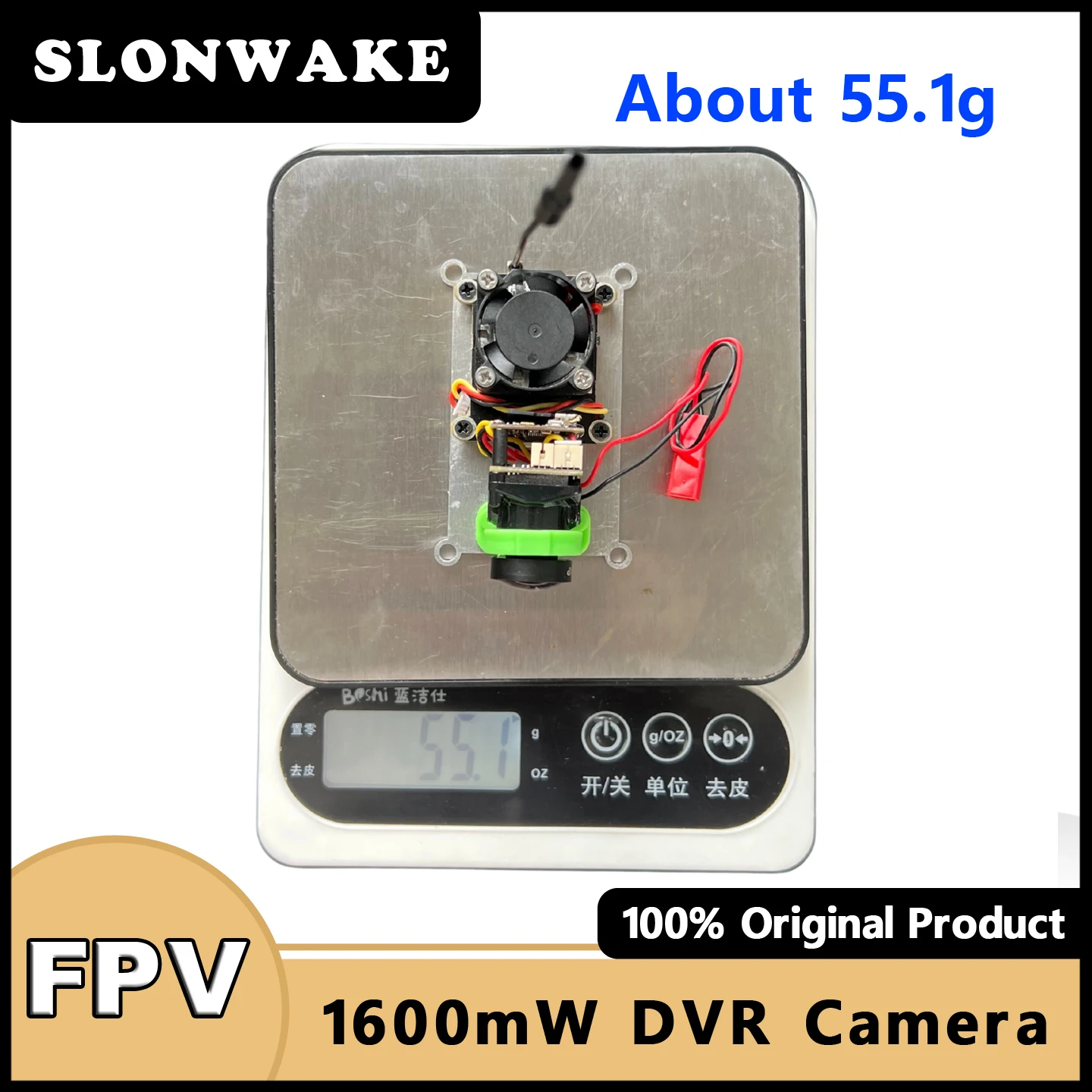 SLONWAKE 5.8G 48CH 200/500/1000/1600mW 조절 가능한 송신기 카메라 AIO DVR 녹화 800*480px 지원 64G TF 카드 RC FPV용