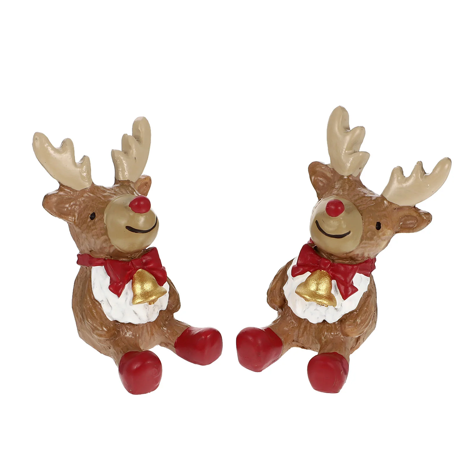 

2 Pcs Mini Christmas Aquarium Decor Decorations Ornaments Resin Deer Elk Reindeer Figure