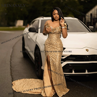 Luxury Lace Long Mermaid Prom Dresses Exquisite Customized For Beading Crystal Diamond Beading 2025 Open back Evening Gown Robe