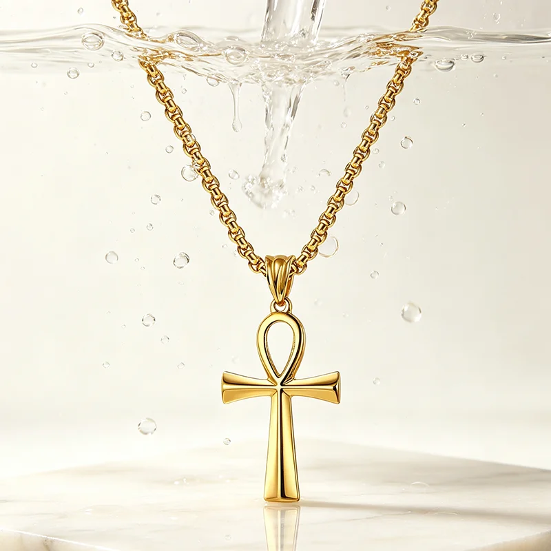 Men Fashion Egypt - Collar con Colgante de Cruz Ankh