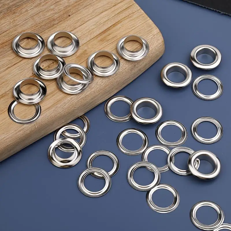 100 Sets Metall-Ösen in den Größen 6/8/10 mm mit Montagewerkzeug-Set für DIY-Schuhe, Handtaschen und Lederwaren. – Detail 5