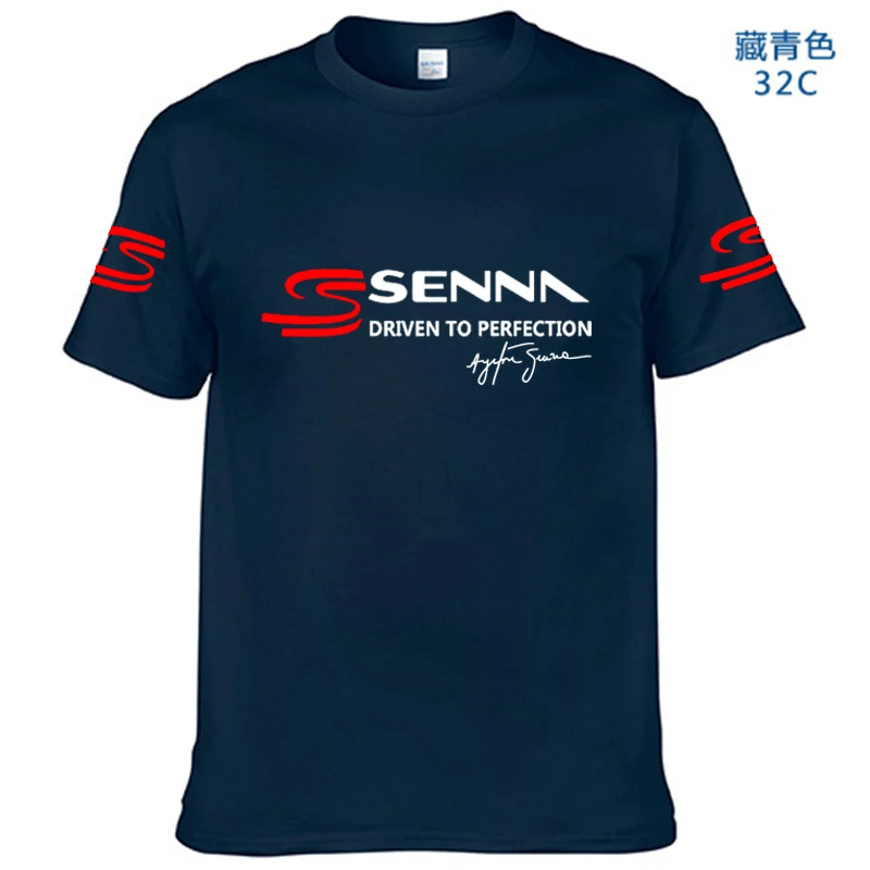 100% Cotton Men\'s T Shirt Ayrton Senna Print oversized T shirt Harajuku custom T-shirt short sleeve POLO shirt golf shirt top