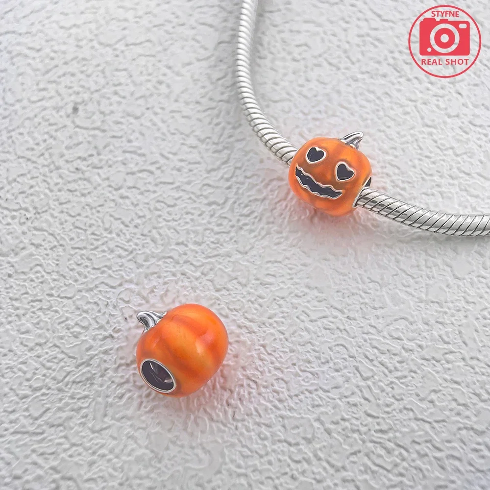 Fit Original Charm Bracelets Halloween Glow in The Dark Boo Ghost Spooky Pumpkin Skull 925 Sterling Silver Charms Jewelry