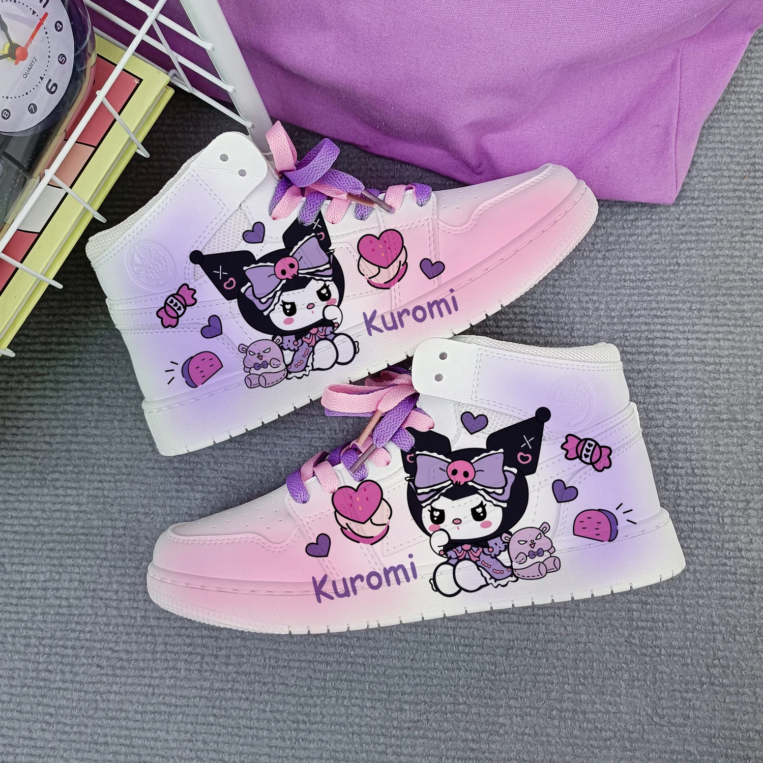 New cartoon Kuromi   princess cute Casual shoes soft sports shoes for girlfriend gift EU size 35-44