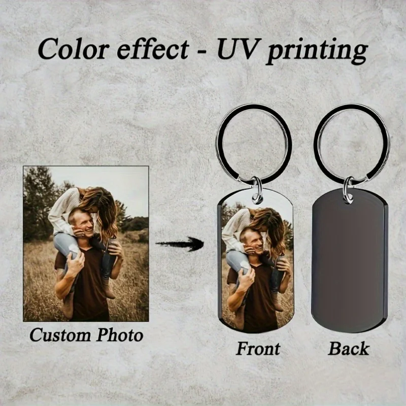 Custom Men's Keychain, Stylish Dog Tag Design