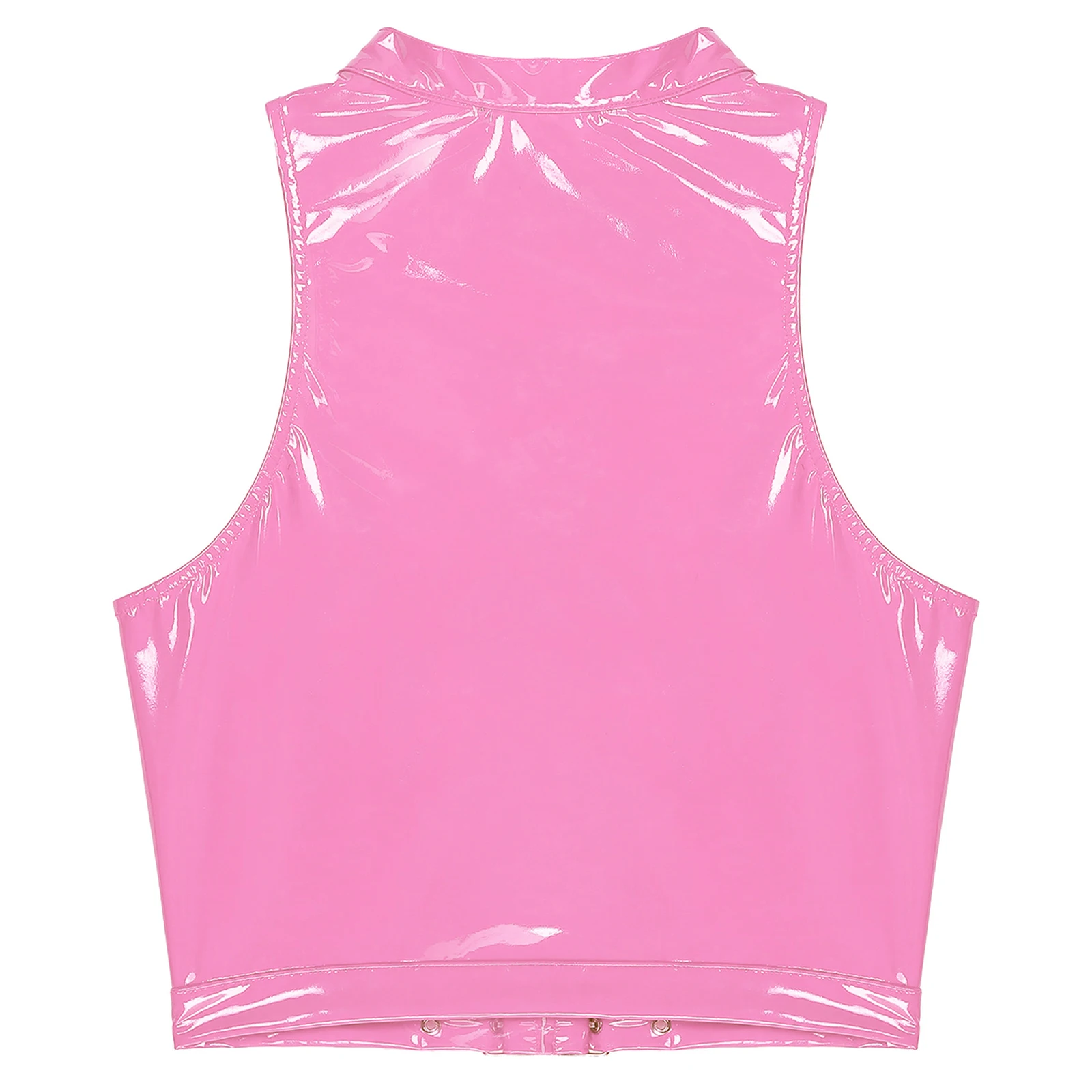 المرأة نظرة الرطب براءات الاختراع والجلود الدبابات القوطية Steampunk حزب كلوبوير الجوف خارج الدانتيل متابعة سترة دون أكمام القطب الرقص المحاصيل الأعلى #6