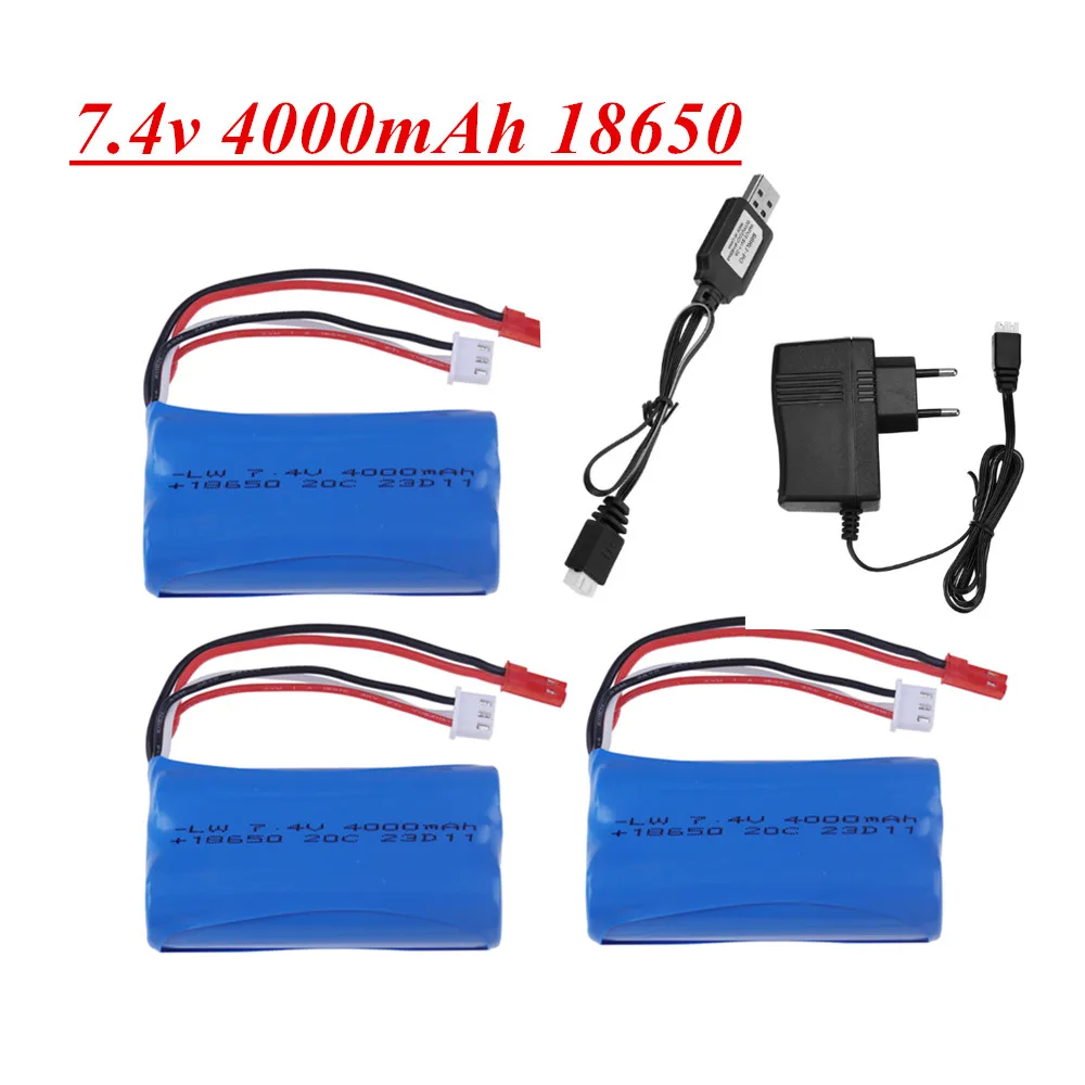 7.4V 4000mAh lipo Battery 18650 2s For HuanQi 957/948/848B/827B/823/955/956/957/948 MJX F45/T55 Remote Control Car Boats Toys