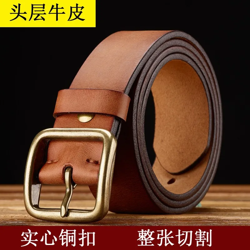 leather handcrafted top layer belt for men versatile and casual