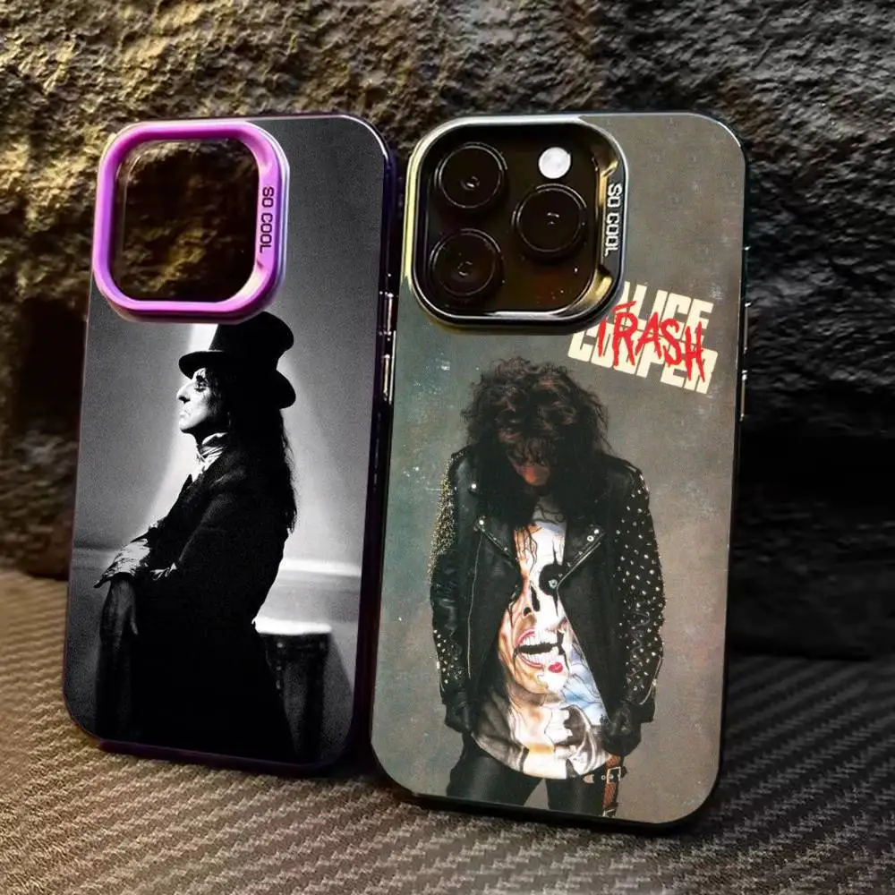 

A-Alice C-Cooper Phone Case For iPhone 17,16,15,14,13,12,11,Pro Max,Plus black Candy Silver Cover