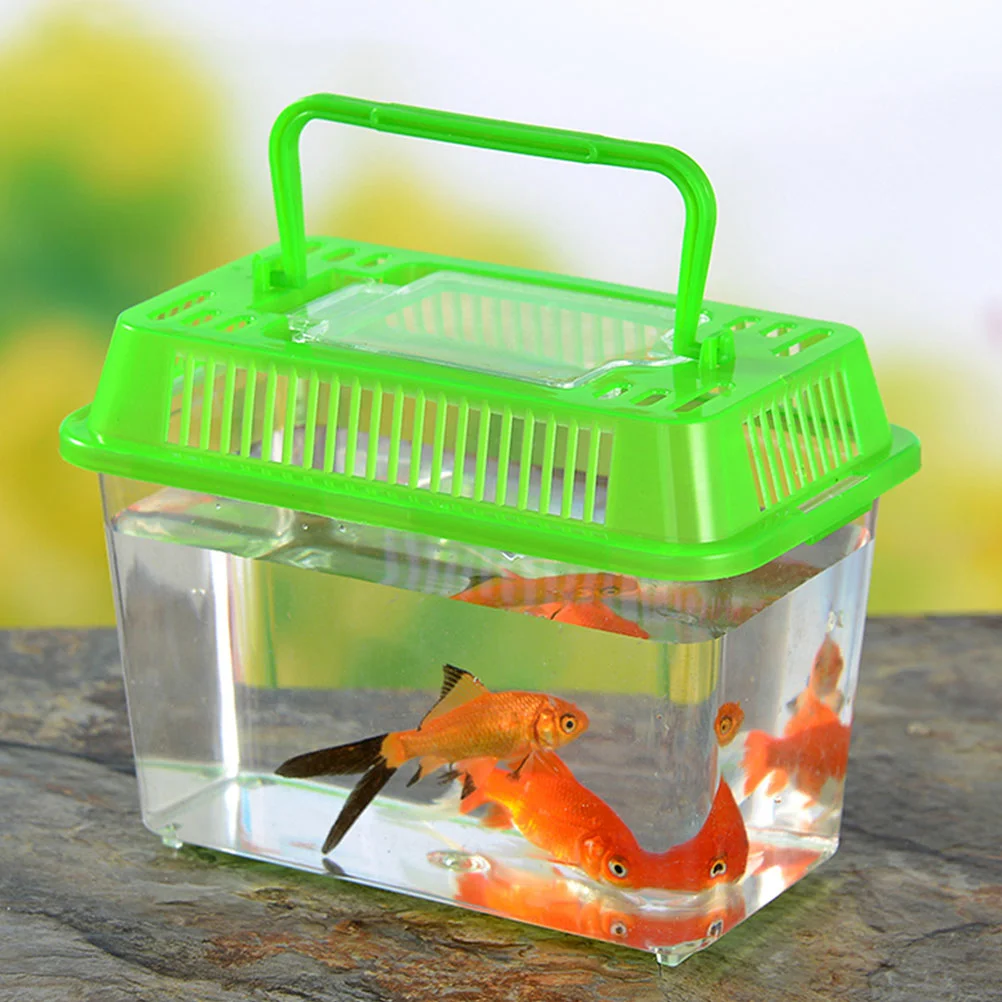 

5 Pcs Mini Portable Fish Tank Animal Turtle Habitat Pet Climbing Feeding Container Plastic Reptile Aquarium Travel