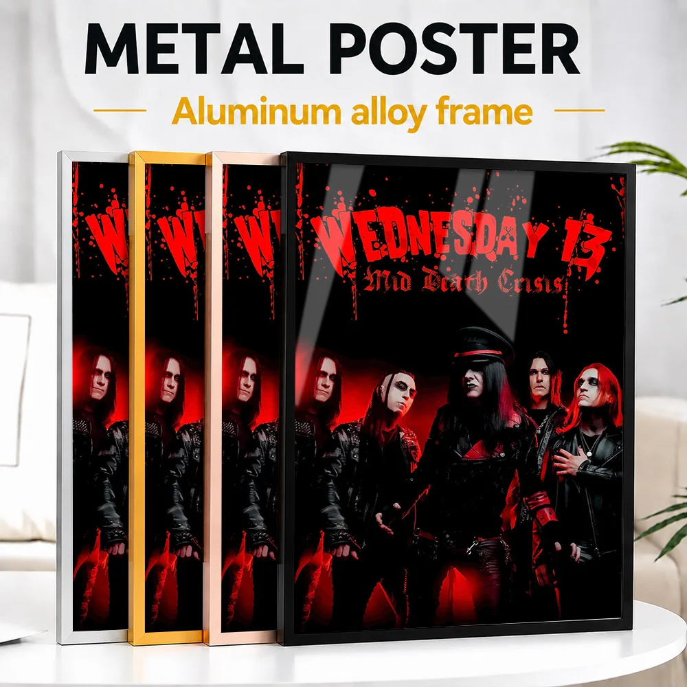 Wednesday 13 Mid Death Crisis Band Photo Framed Metal Print Customized Recording Tribute Wall Art Ideal For Listening Lounge