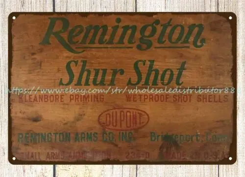 man cave reproduction metal wall art Remington Shur Shot Ammo metal tin sign