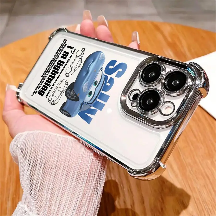 กรณีสําหรับiPhone 13 15 Plus 12 14 16 Pro Max 11 16 + ฝาครอบโทรศัพท์นุ่มSally Lightning McQueen