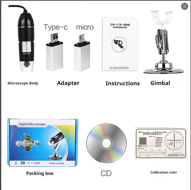 Digital Microscope Skin Detector Can Be Connected To A Computer for Measurement On Android Phones