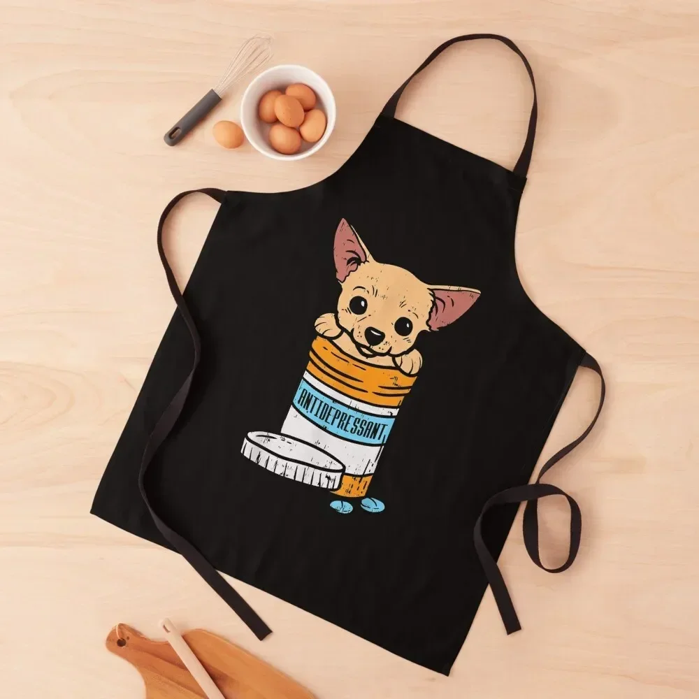 

Antidepressant Chihuahua Cute Chiwawa Dog Lover Owner Gift Apron Kitchen Chef New year's Apron