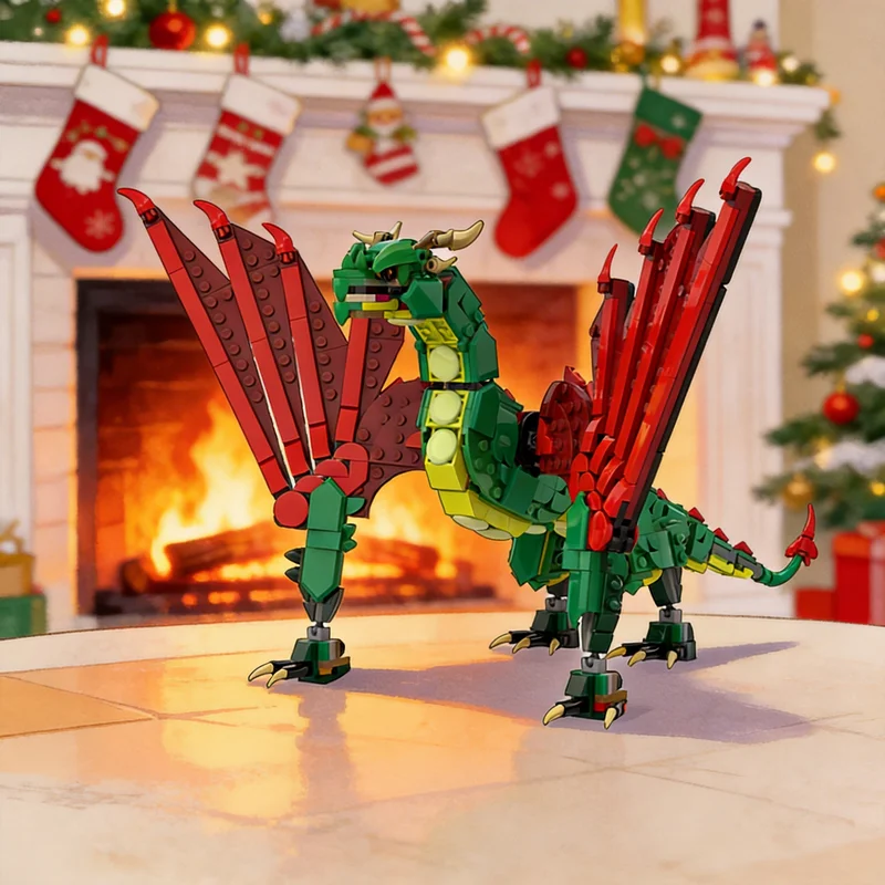 

690 деталей MOC Wyvern 4 Limbed Dragon Creator 3 в 1: Конструктор, креативный подарок, коллекционный декор для детей и взрослых, премиум-класс