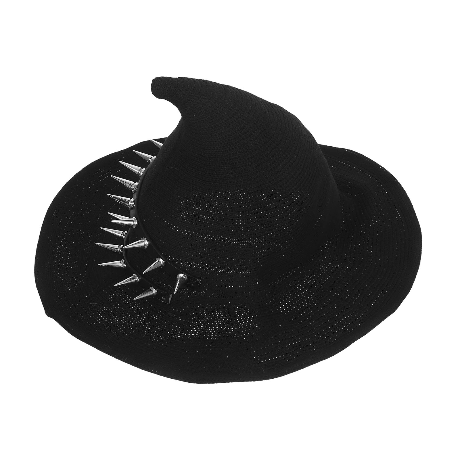 

Steampunk Witch Hat Halloween Wizard Costume Knitted Cap Bonnet Hats for Women Goth Cosplay