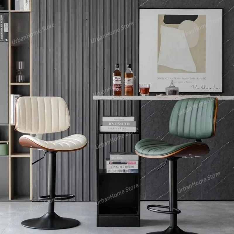 

Light Luxury Solid Wood Bar Stool, Home Lift High Stool, Cashier Front Desk Chair, European Lift Rotating Bar Chair Bar Chairs