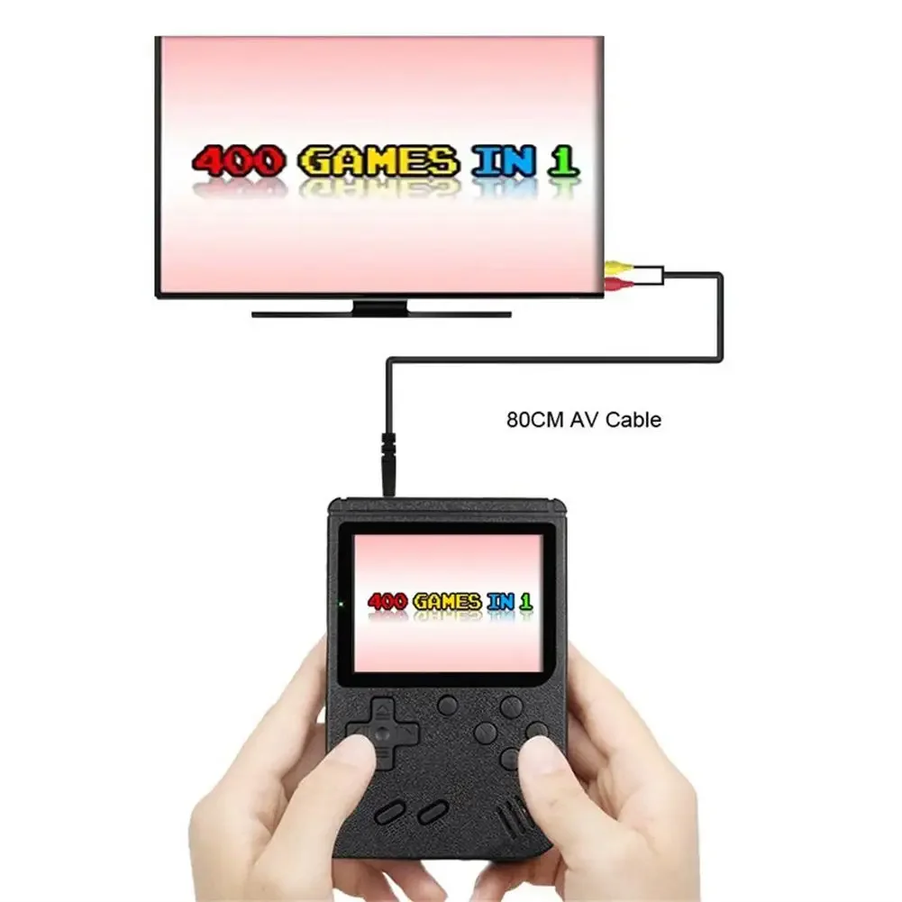 Console de jeu vidéo de poche rétro pour enfants, mini console de jeu portable, écran LCD 3.0 ", 8 bits, 400 jeux