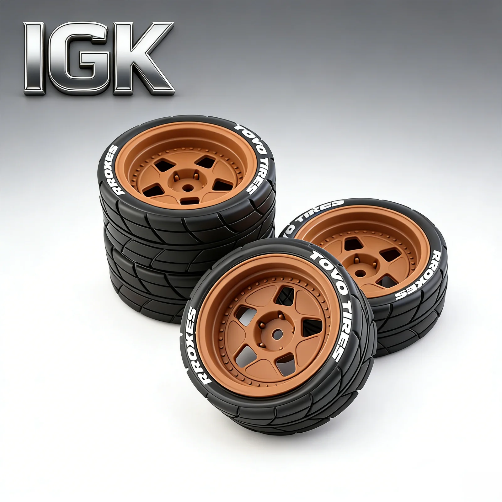 4PCS 1/10 Classic Drift & Rally Tires - for HPI Ken Block 1965 Ford Mustang RC On-Road Touring Car view 2