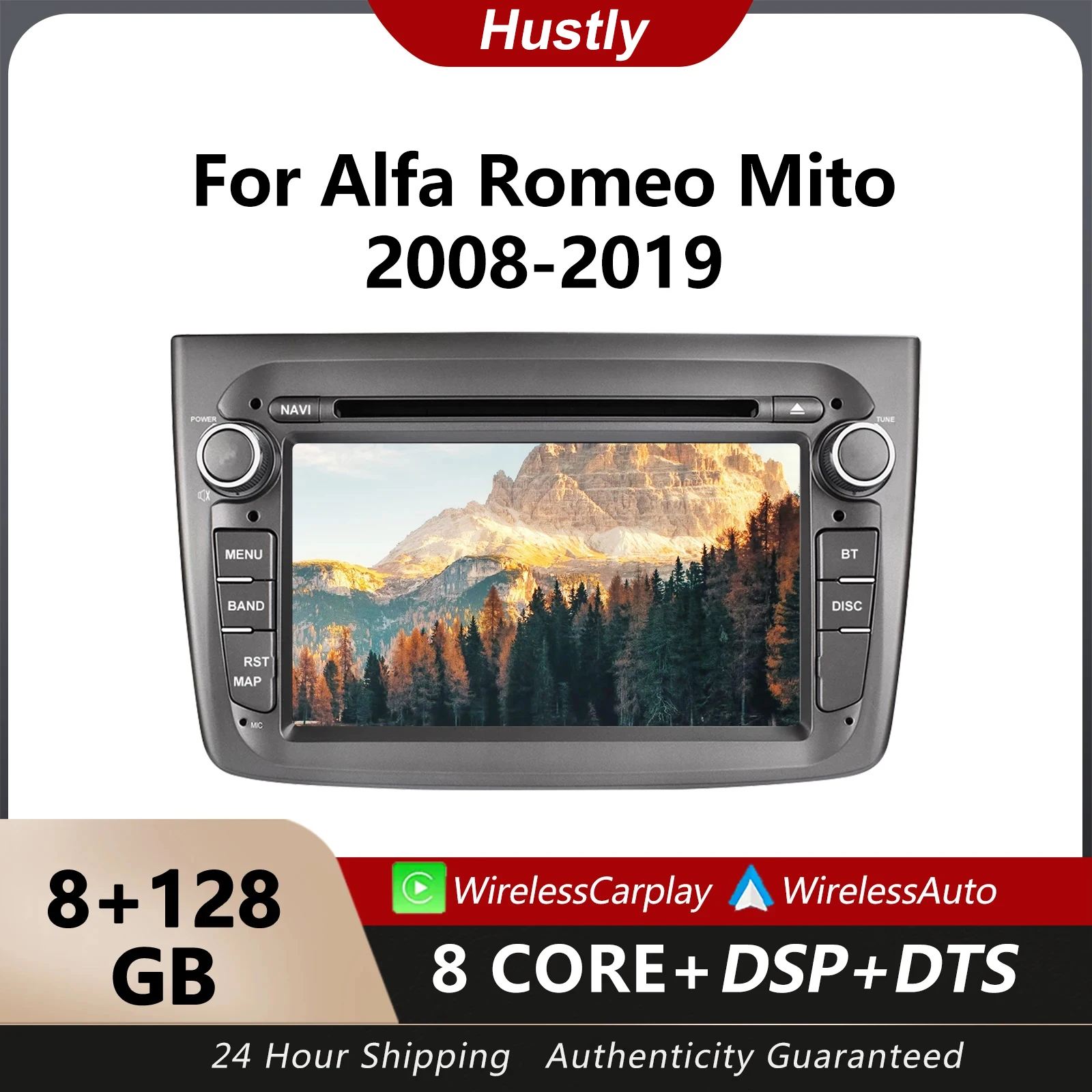 

Hustly Carplay Android Auto Radio For Alfa Romeo Mito 2008-2019 Car Radio DVD Player Navigation GPS Head Unit Stereo Player 4G