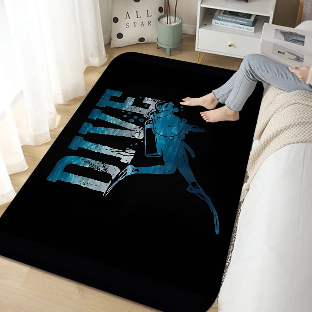 Dive Scuba Diving Entrance Door Mat Nordic Style Bedroom Living Room Doormat Home Balcony Anti-Slip Modern Home Decor