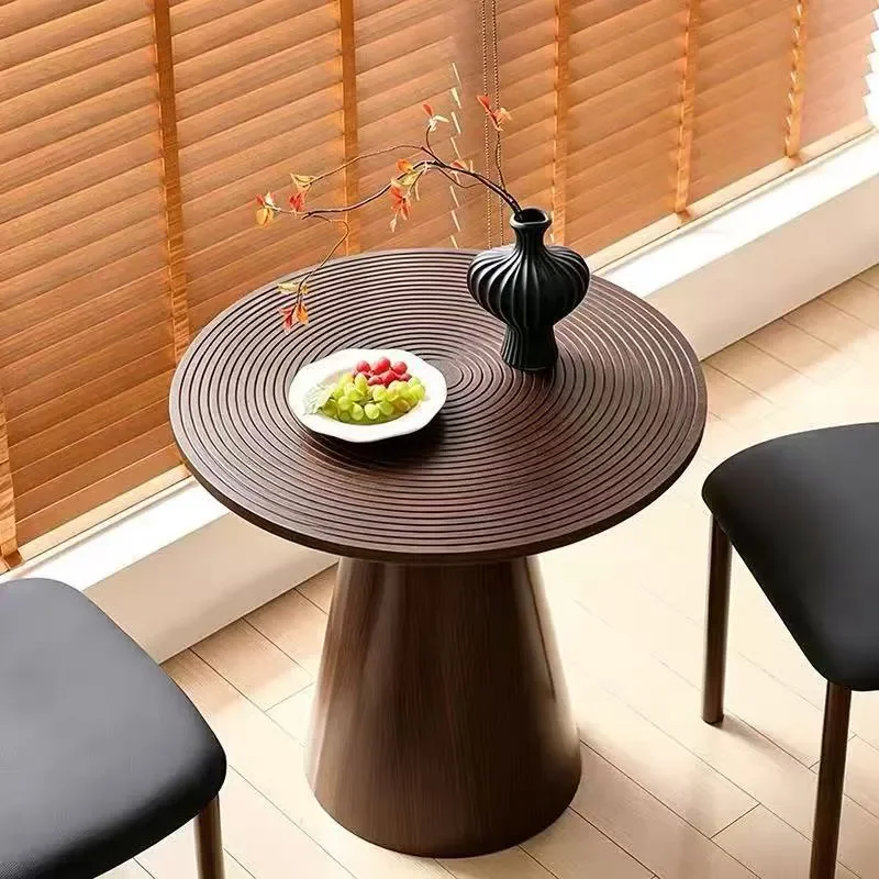 for Cream Wind Round Table Household Small Apartment Dining Table Modern Apartment Round Coffee Table Double Negotiation