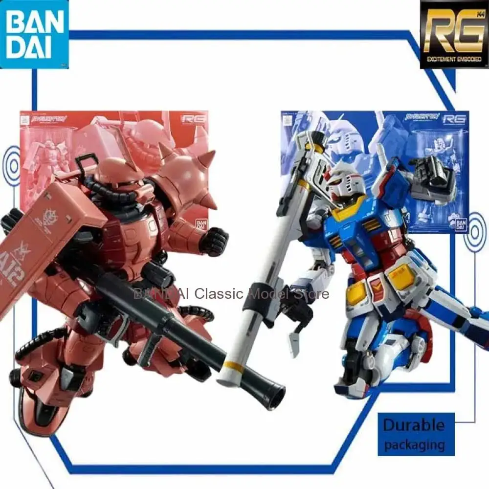 

Bandai RG 1/144 MS-06R-2 High Mobility Zaku II Monstor Team Custom Assembly Model Kit Action Figure Ship with foam box