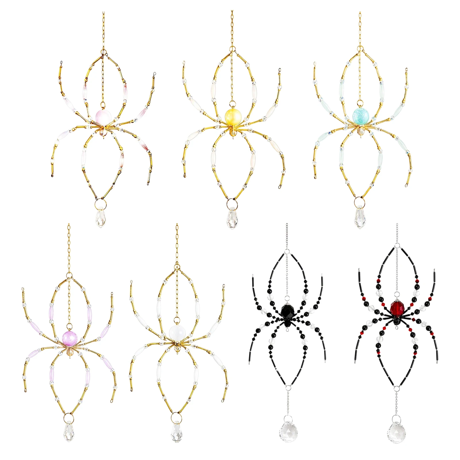 Multi-faceted Crystal Prism Decor Spider Web Light Catcher Rainbow Window Hanging Ornament Garden Wall Decor Gift