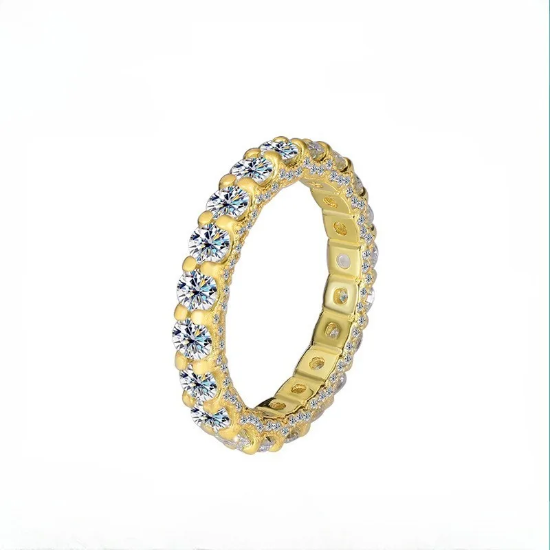 

Silver 925 2.2cttw D Color Moissanite Eternity Ring Wedding Band for Women Fine Jewelry Engagement Rings 18k Gold Pass Tester