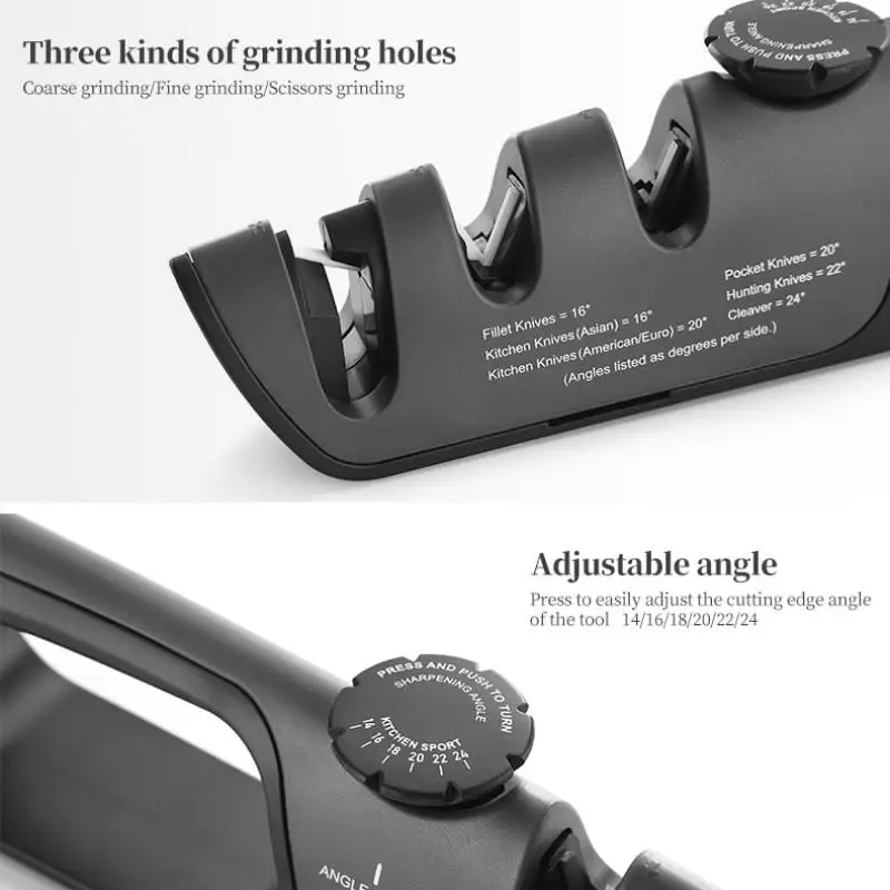 4 Stages Angle Adjustable Knife Sharpener Professional Kitchen Tool for Scissors and Whetstone Sharpening