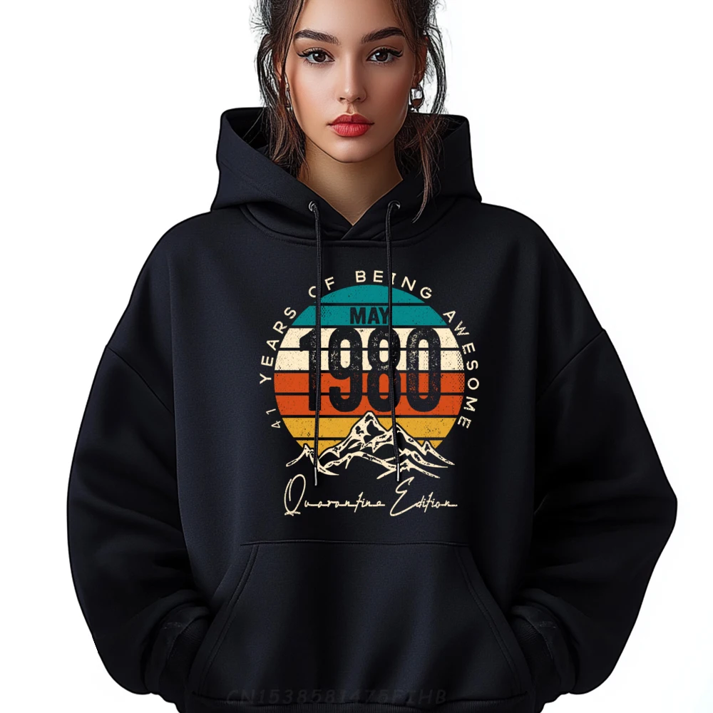 

Design Born May 1980 41st Quarantine Birthday Mens Hoodies Latest Printed Long Sleeve Round Collar Hoodies Letter Sweatshirt