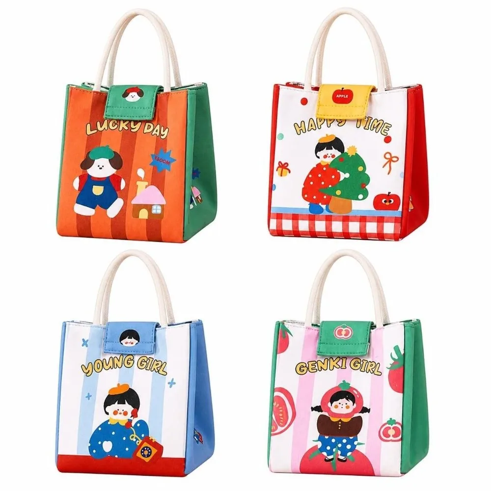 New Large Capacity Lunch Box Bag Portable Insulated Lunch Bag Fresh Keeping Cartoon Food Storage Bag Office
