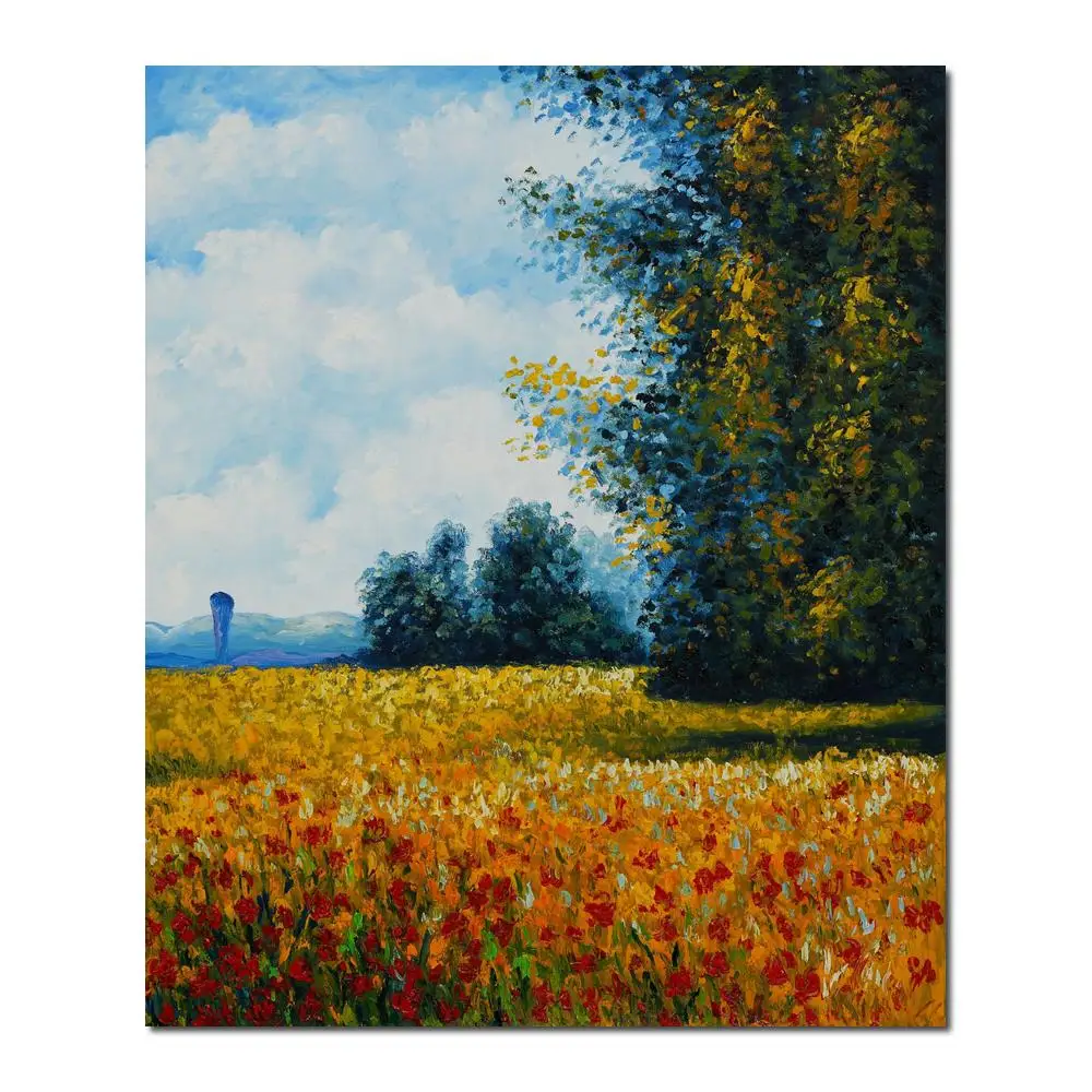 

Handmade oil painting reproduction of Claude Monet High quality Champ davoine Oat Field Living room decor