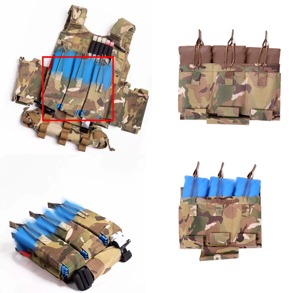 Bolsa elástica de doble capa para 6 cargadores, panel frontal con capacidad para seis cargadores, modelo "Raider" 6Pcs Mag Storage