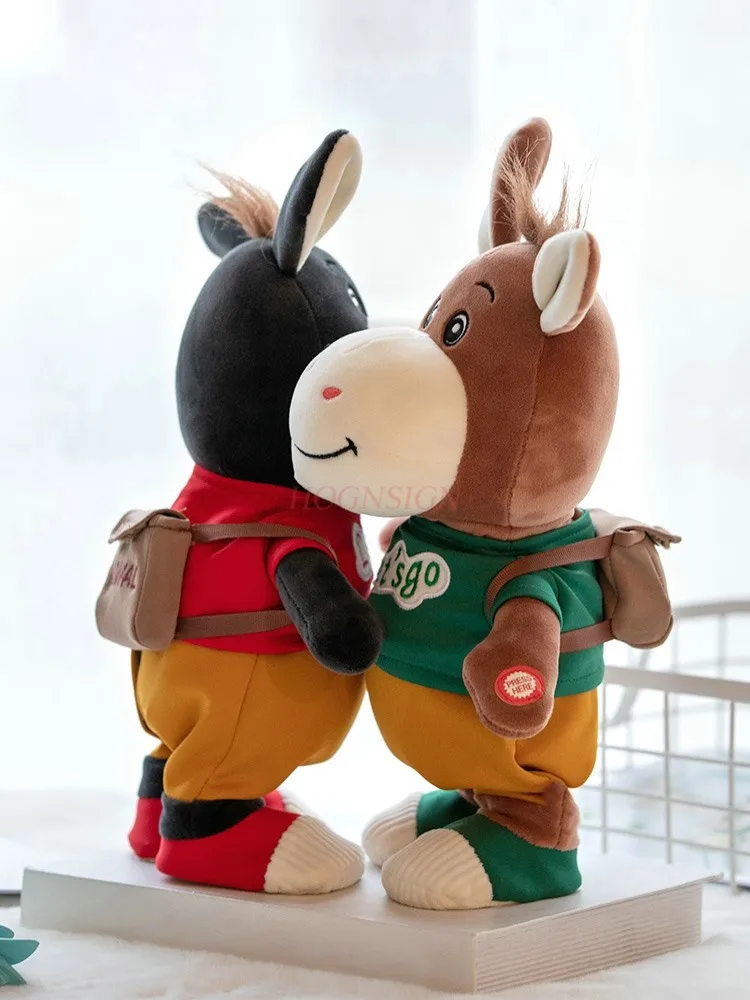 Children's electric plush toys, walking, singing, baby simulation, cute pet, electronic donkey