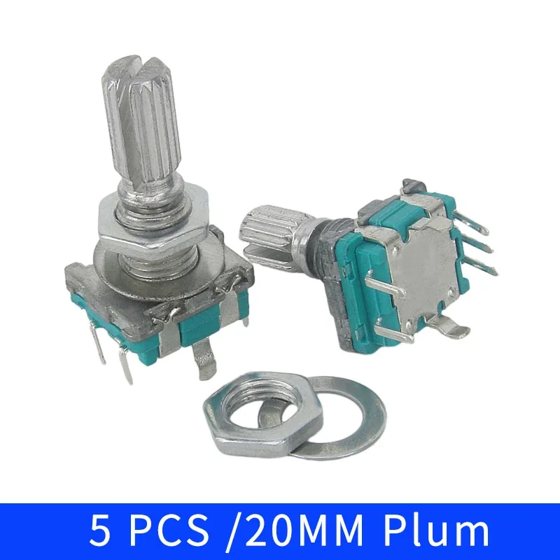 5 TEILE/LOS 20 Position 360 Grad Drehgeber EC11 w Push Button 5Pin Griff Lange 15/20 MM mit EINEM Gebauten Druckschalter