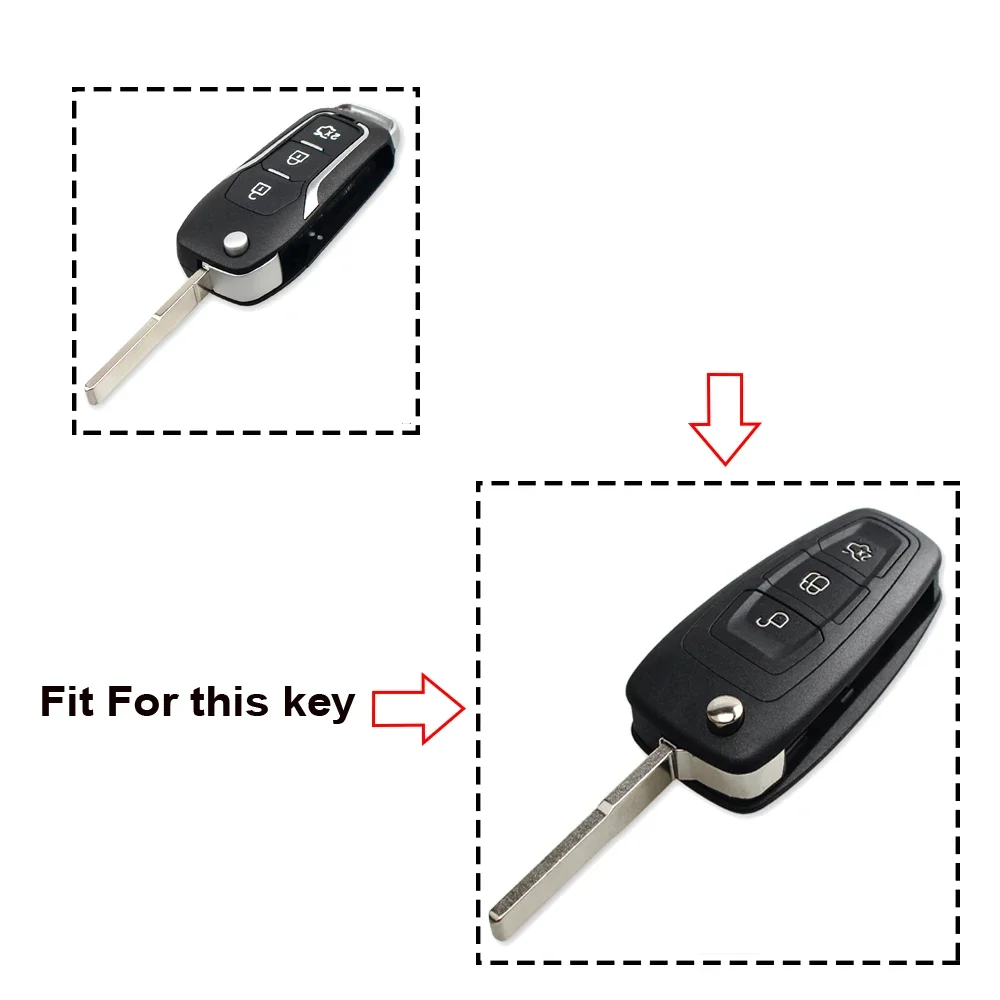 KEYYOU Modified Car Key For Ford Mondeo Focus Fiesta C Max S Max Galaxy Fob 3 Buttons Folding Car Remote Key Shell Housing Case